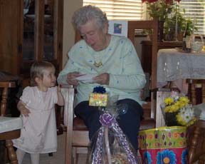 Helping Great Grandma Celebrate her 80th Bday